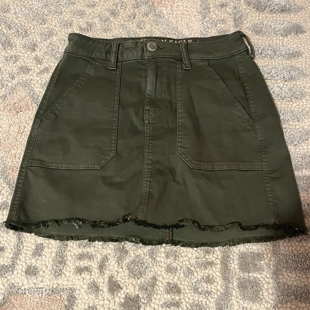 American Eagle Green Denim Skirt